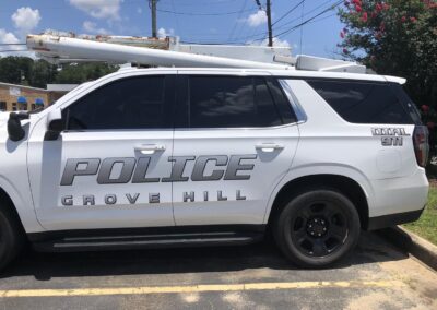 Grove Hill Police graphic on vehicle